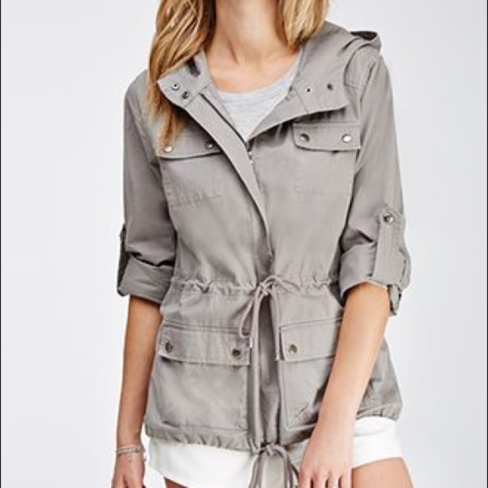 Forever 21 Grey Utility Jacket